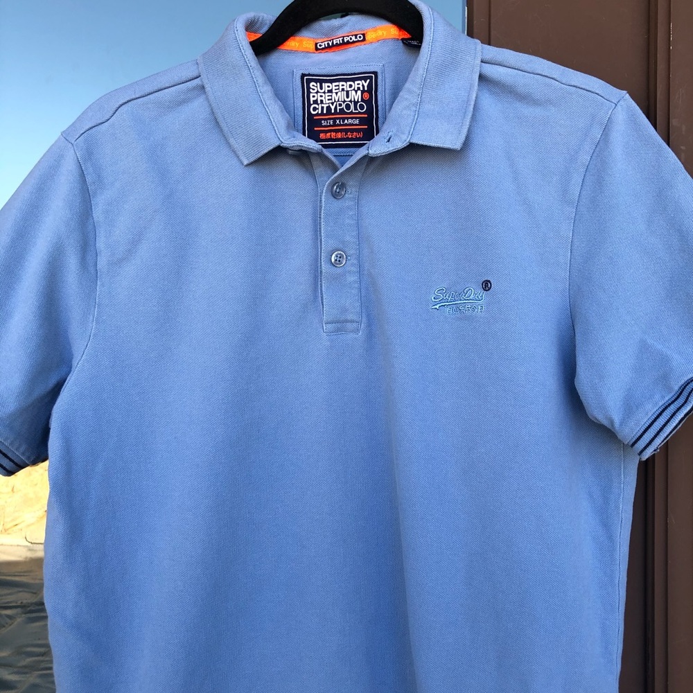 SUPERDRY Premium City Polo Light Blue XL